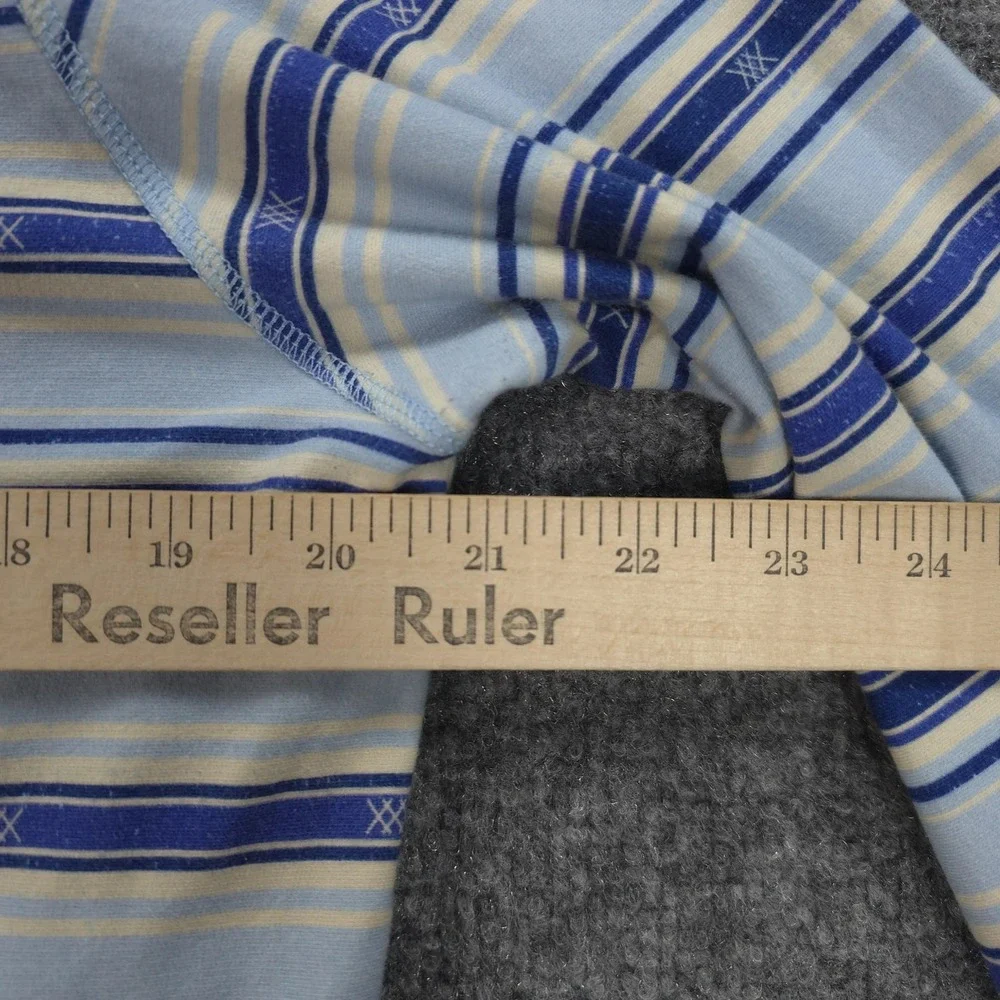 Rhone‎ Hoodie Mens Large Blue Striped Endless Sun Bolinas Beach Poncho Henley